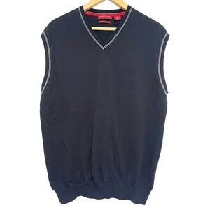 American‎ Blue Grandpa Sweater Vest Vintage Mens XL Cotton Minimalist Preppy